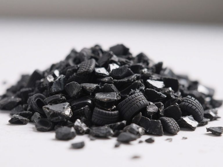 Crushed tire particles