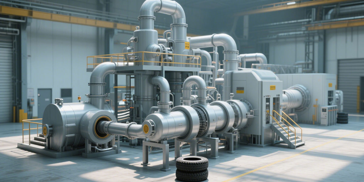 Fully Continuous Tire Pyrolysis Process