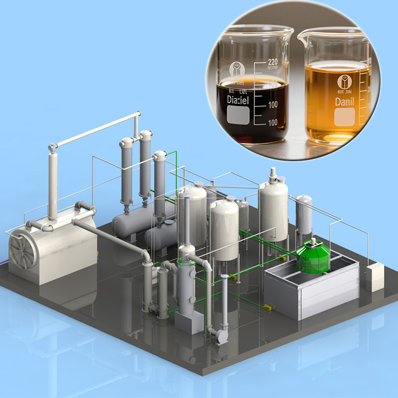 Waste Plastic Pyrolysis Products Applications 6 Pyrolysis Oil Distillation Plant