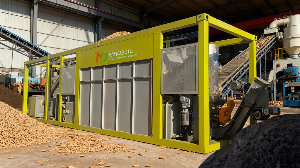 Large Scale Rice Husk Charcoal Making Technology 2 Mobile Biochar Production Equipment