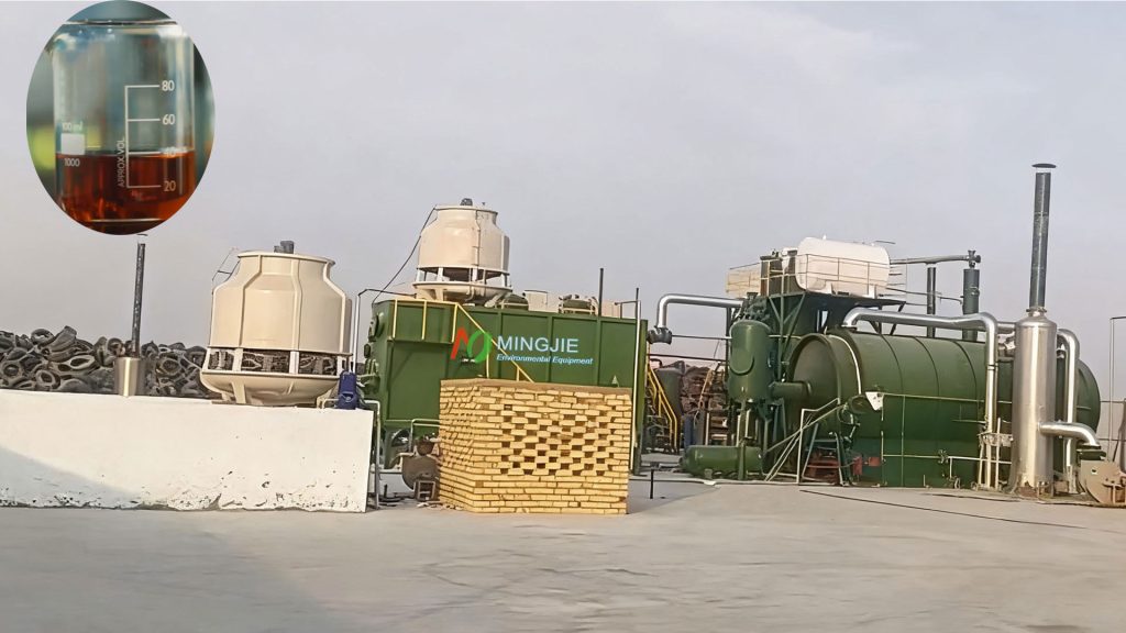 Middle East Waste Tires Treatment by Pyrolysis Plant 1 Extracting Oil from Tyres by Pyrolysis Plant
