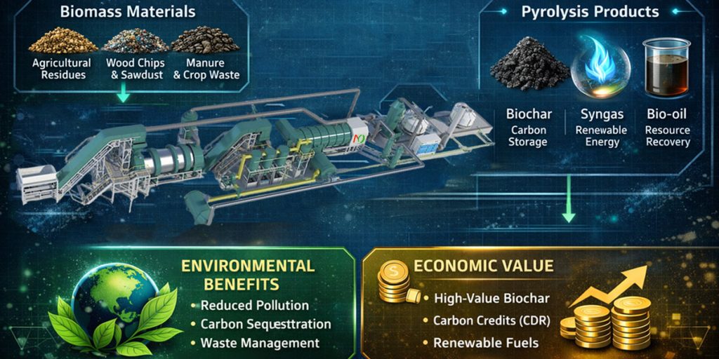 Continuous Biomass Pyrolysis Plant