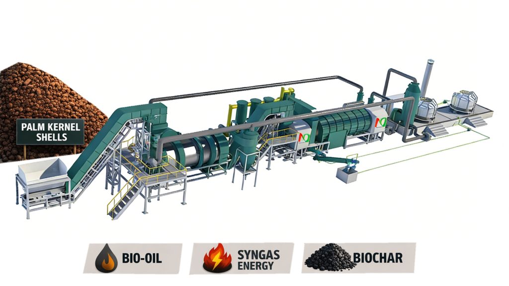 Palm Kernel Shell Pyrolysis Equipment for Biochar Production