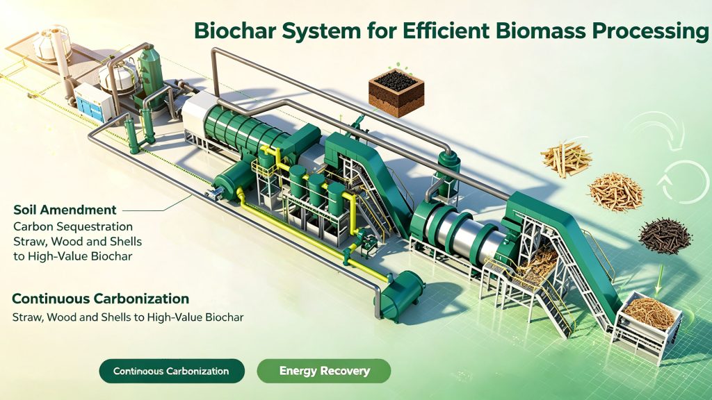 Turning Agricultural Waste into Black Gold with Biochar Systems 2 Biochar System for Efficient Biomass Processing