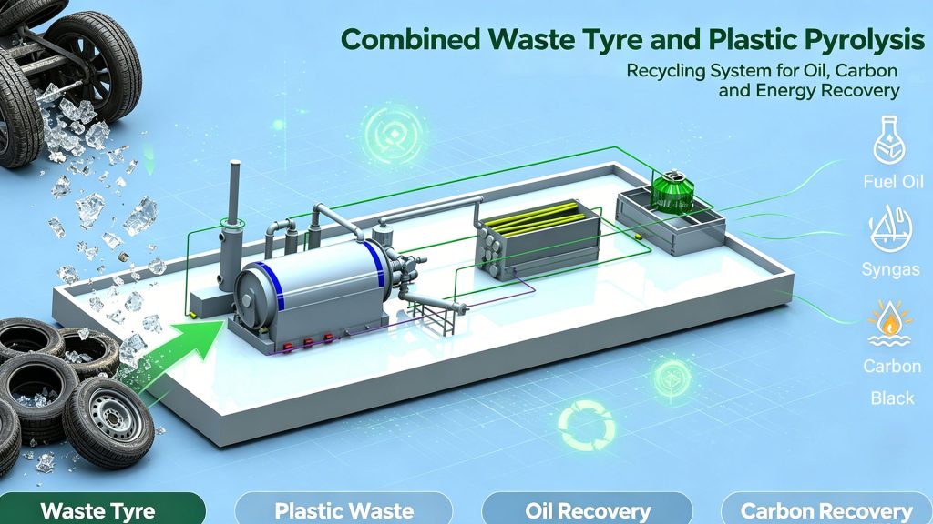 Combined Waste Tyre and Plastic Pyrolysis