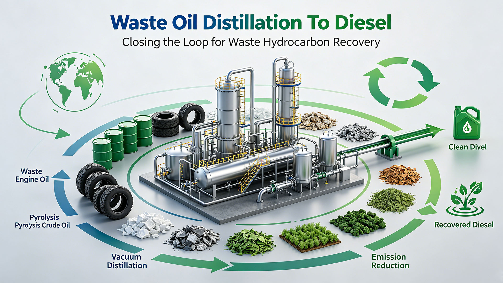 Waste Oil Distillation To Diesel