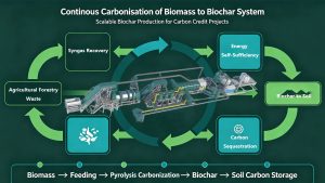 Continuous Carbonisation of Biomass to Biochar System