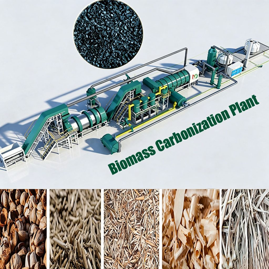 Large Scale Coconut Shell Biochar Making Machine