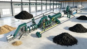 Large Scale Rice Husk Charcoal Making Machine