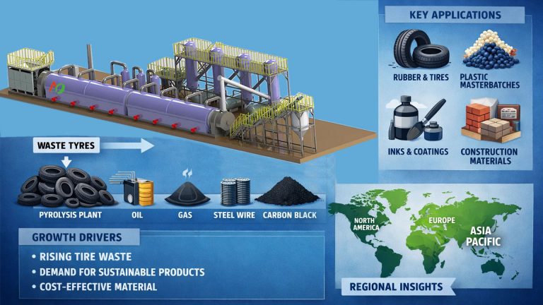 Continuous waste tyre pyrolysis plant