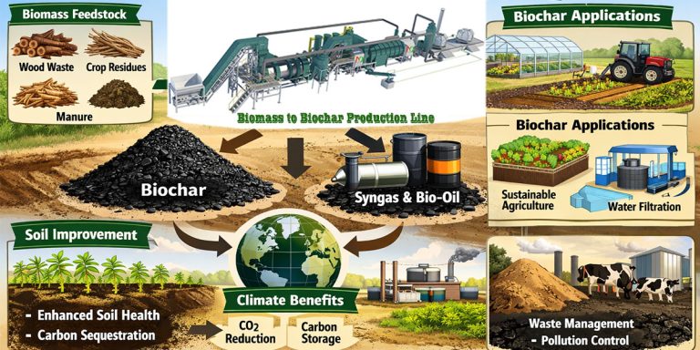 continuous biochar production plant