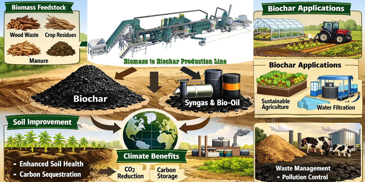 continuous biochar production plant