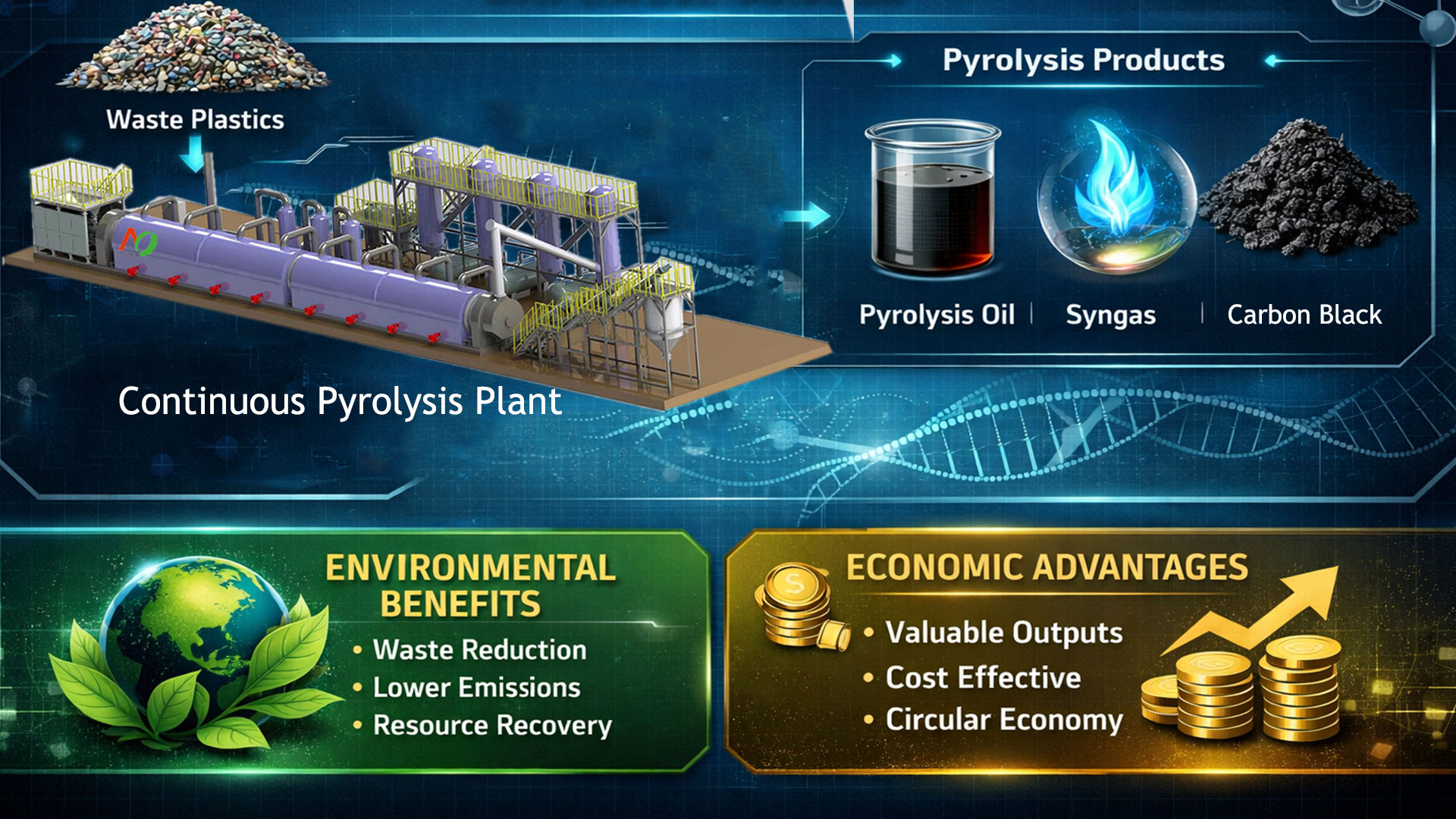 continuous plastic pyrolysis plant