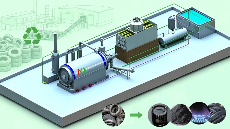 Waste Tires Treatment by Pyrolysis Plant