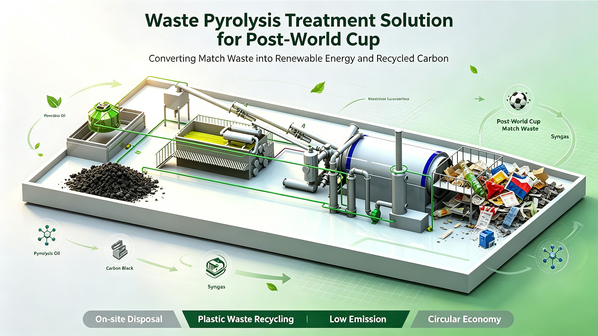 Waste Pyrolysis Treatment Solution for Post-World Cup