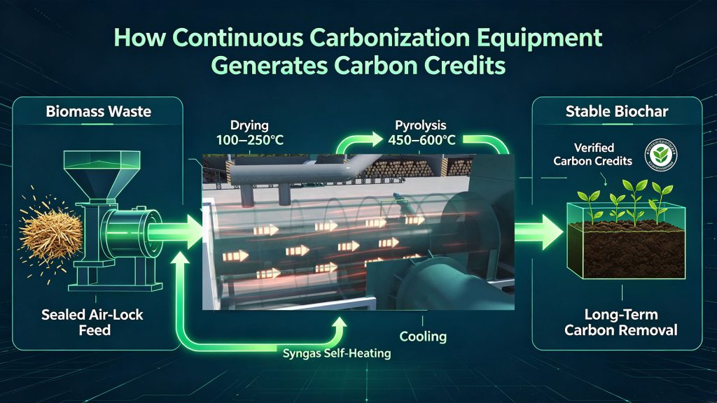 How Biochar Carbon Removal Market Drive Biochar Industry Transformation 3 How Continuous Carbonization Equipment Generates Carbon Credits