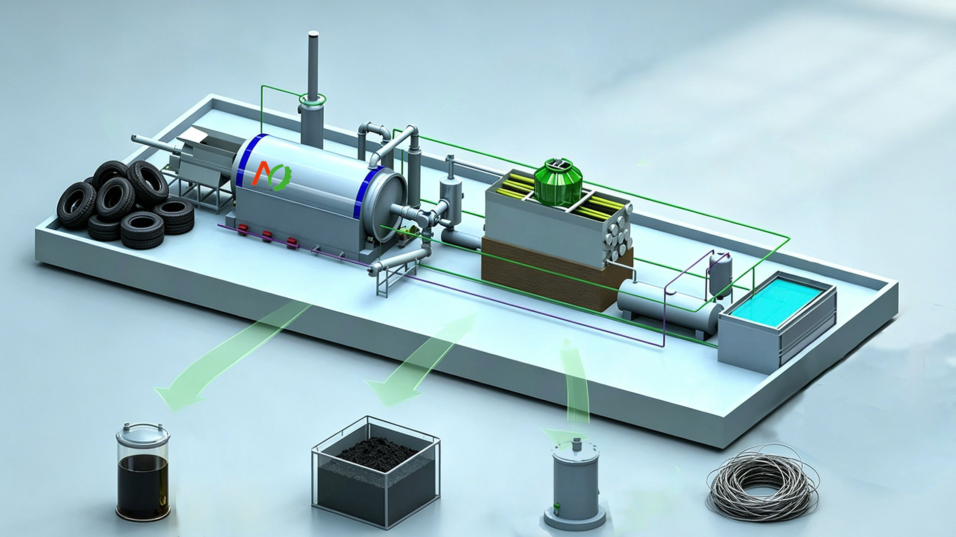 Tyre Recycling Pyrolysis Technology for Handling Waste Tires