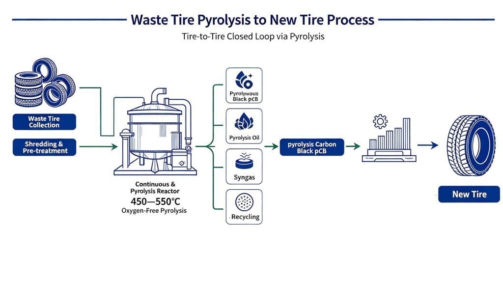 Continuous Waste Tire Pyrolysis Plant for Large Scale Waste Recycling 2 Circular Economy Solution in Tire Pyrolysis Recycling Industry