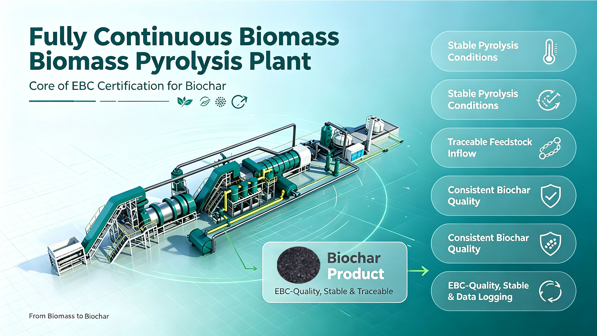 Fully Continuous Biomass Pyrolysis Plant