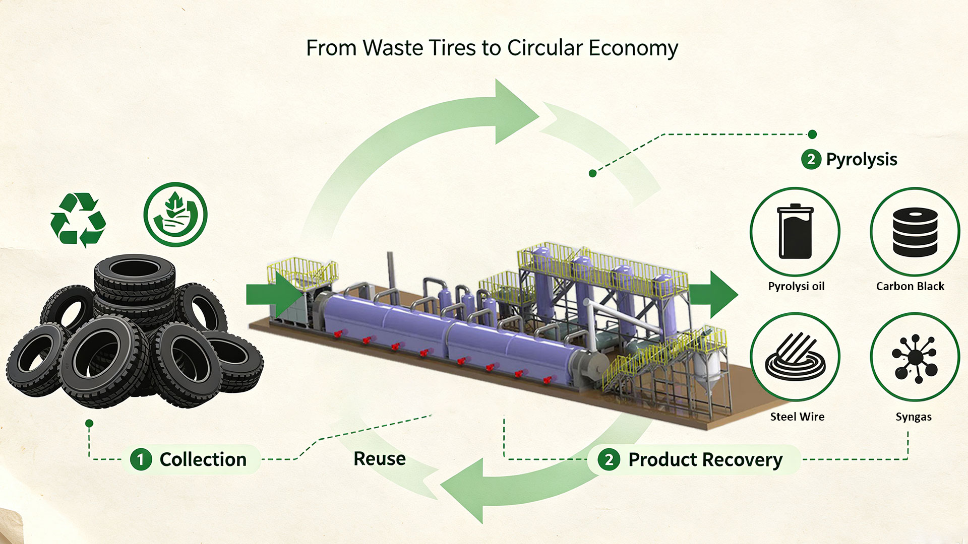 Waste Tire Recycling Pyrolysis Plant