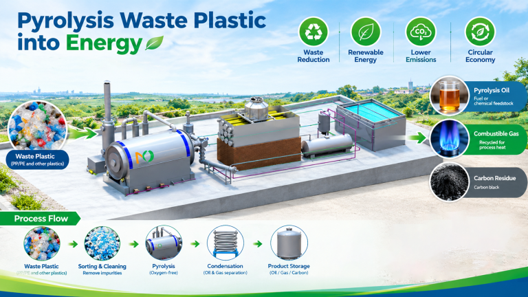 Pyrolysis Waste Plastic into Energy