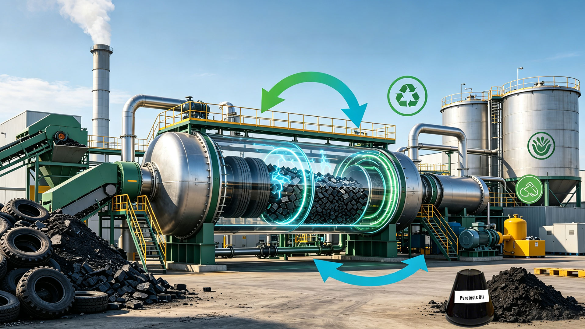 Waste Tires to Oil Recycling Pyrolysis Plant Drives the Circular Economy